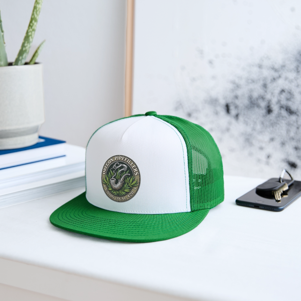 OREGON PIPEFILLERS UNION LOCAL 420 Trucker Hat - white/kelly green