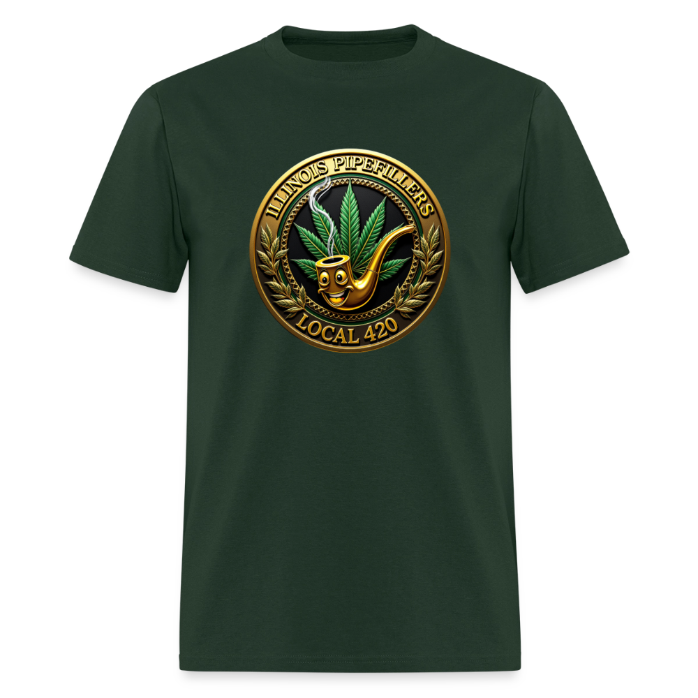 ILLINOIS PIPEFILLERS LOCAL 420 Men's T-Shirt | - forest green
