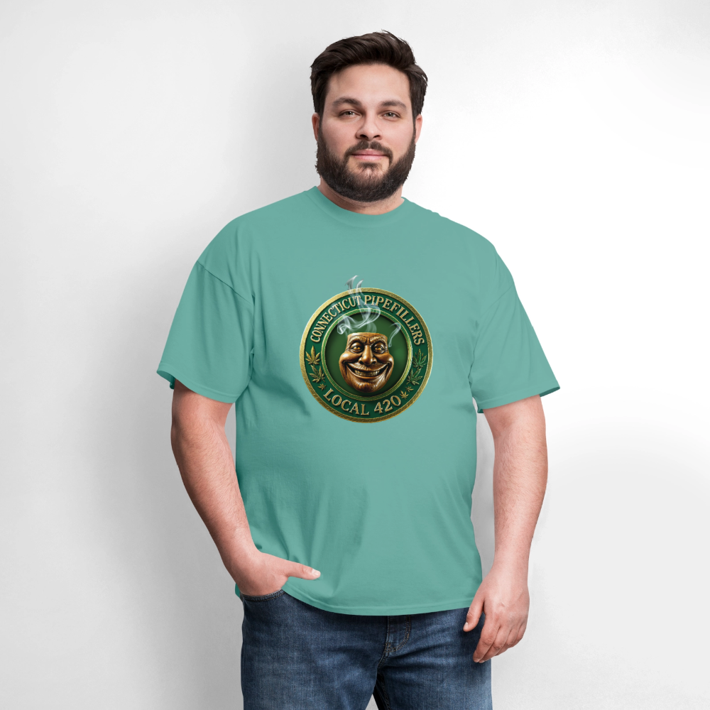 CONNECTICUT PIPEFILLERS LOCAL 420 F/B DESIGN Men's T-Shirt - aquatic