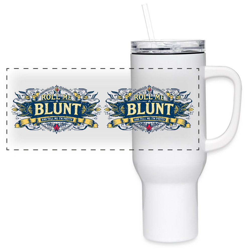 ROLL ME A BLUNT 40oz Stainless Seel Travel Tumbler - white