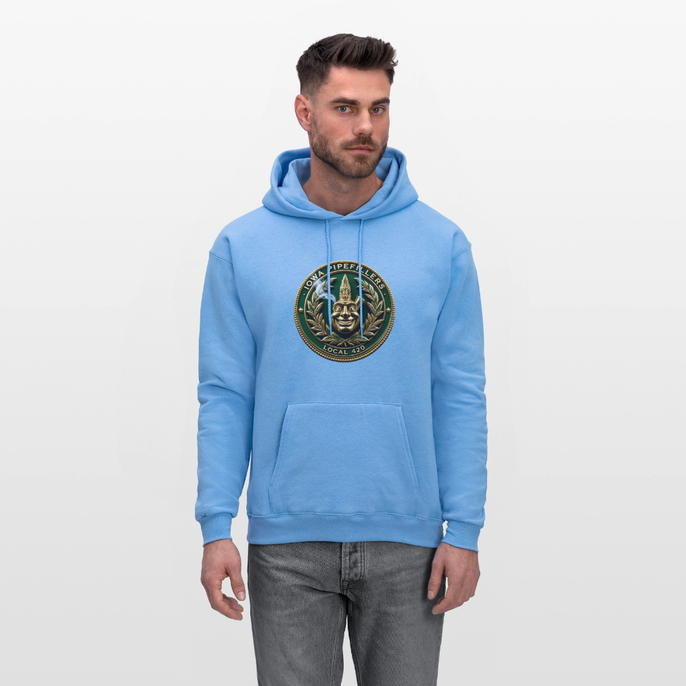 IOWA PIPEFILLERS LOCAL 420 F/B DESIGN Men's Hoodie - carolina blue