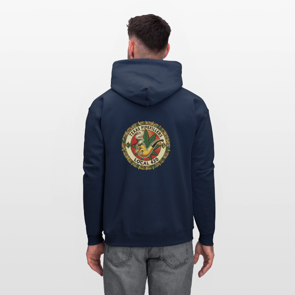 TEXAS PIPEFILLERS LOCAL 420 F/B DESIGN Men's Hoodie - navy