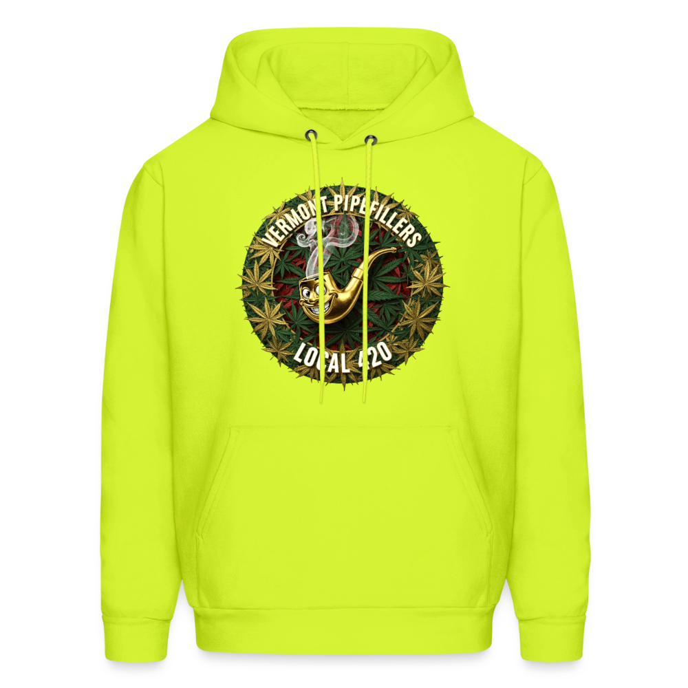 VERMONT PIPEFILLERS LOCAL 420 Men's Hoodie - safety green