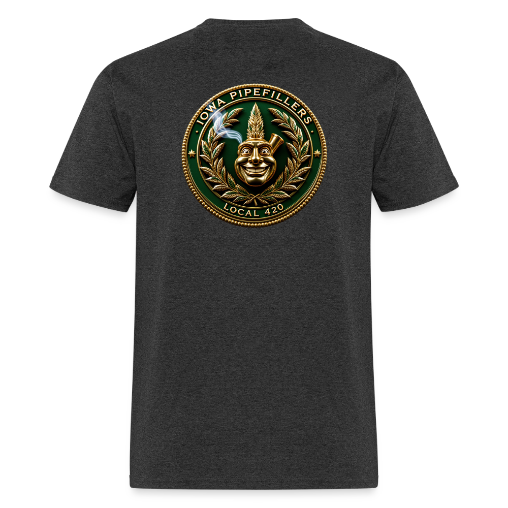 IOWA PIPEFILLERS LOCAL 420 F/B DESIGN Men's T-Shirt - heather black