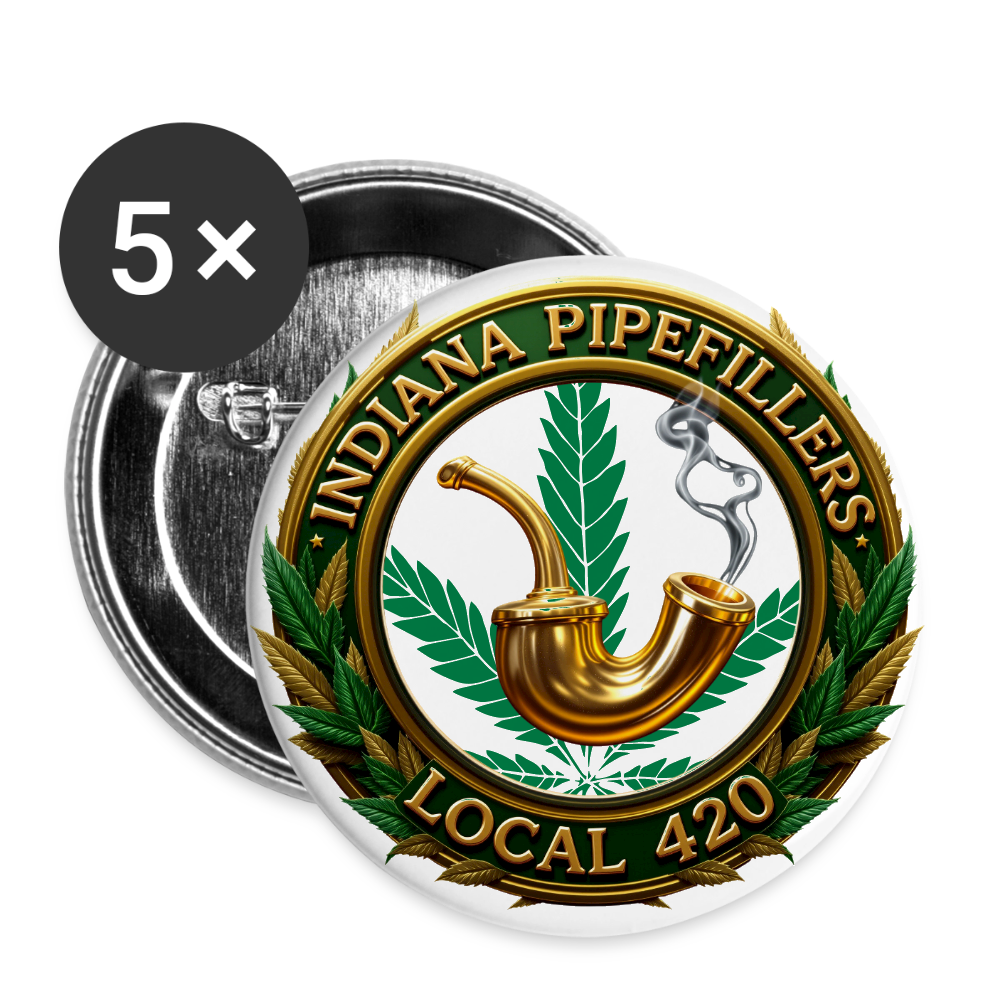 INDIANA PIPEFILLERS LOCAL 420 Union Buttons small 1'' (5-pack) - white