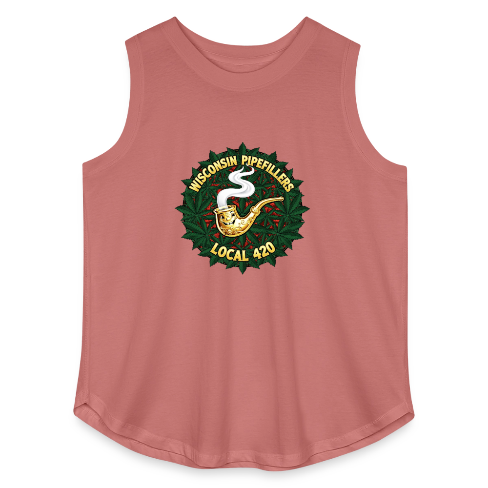 WISCONSIN PIPEFILLERS LOCAL 420 Women's Curvy Relaxed Tank Top - mauve