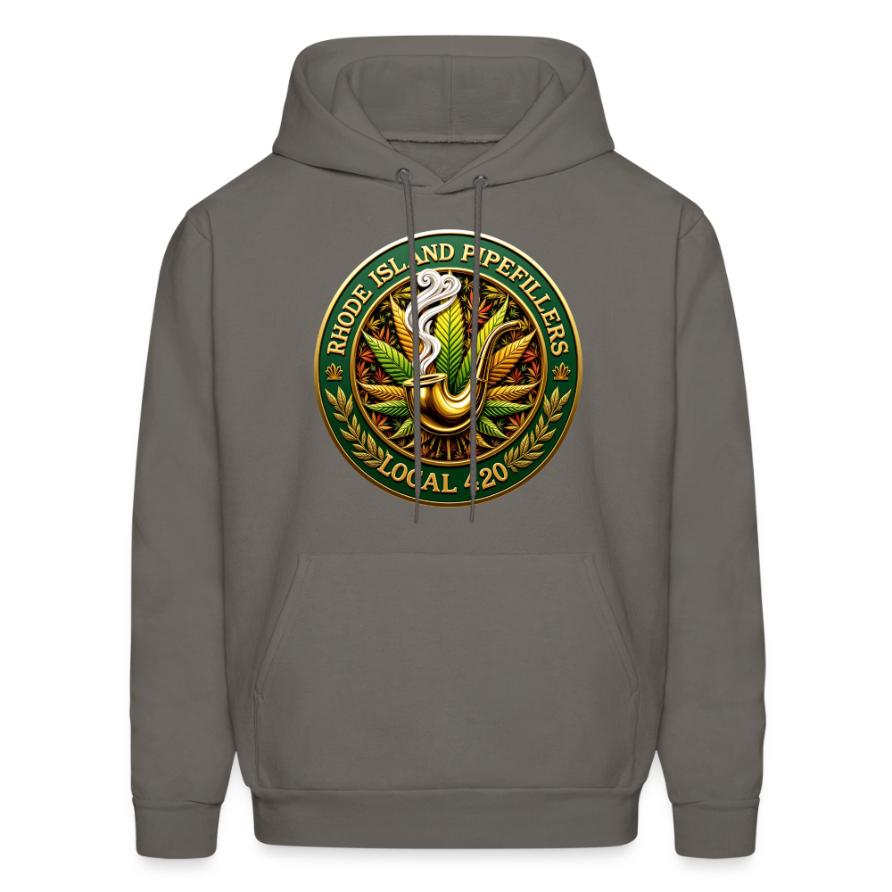 RHODE ISLAND PIPEFILLERS LOCAL 420 F/B DESIGNS Men's Hoodie - asphalt gray