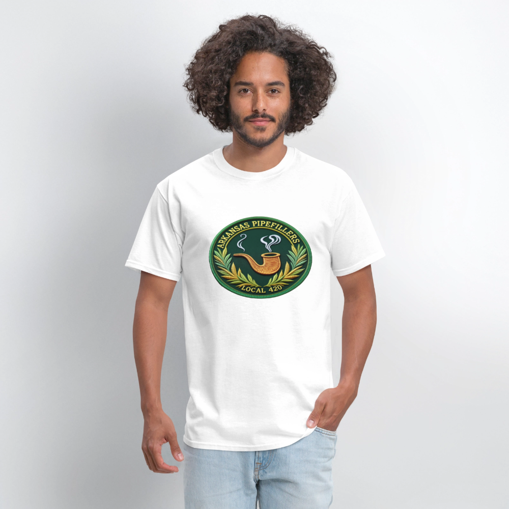 ARKANSAS PIPEFILLERS LOCAL 420 Men's T-Shirt - white