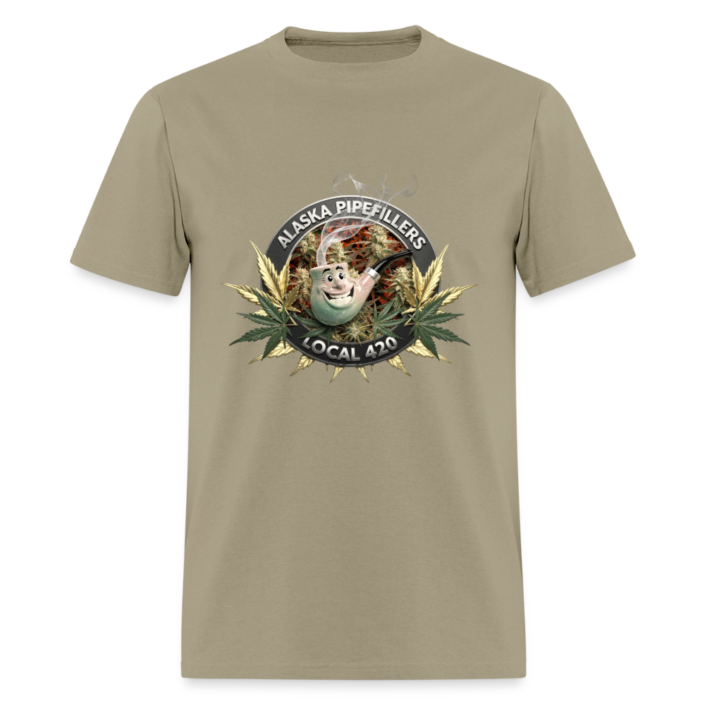 ALASKA PIPEFILLERS LOCAL 420 F/B DESIGN Men's T-Shirt - khaki