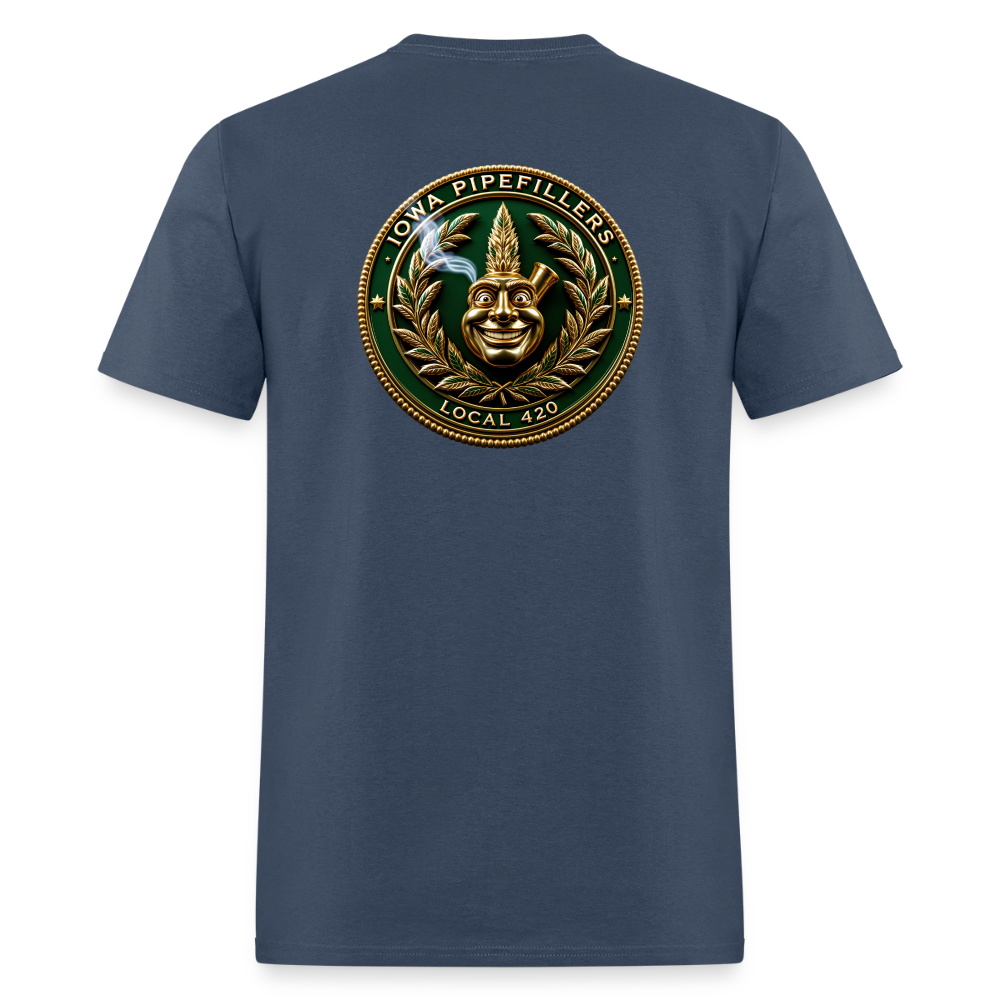 IOWA PIPEFILLERS LOCAL 420 F/B DESIGN Men's T-Shirt -  blue dusk