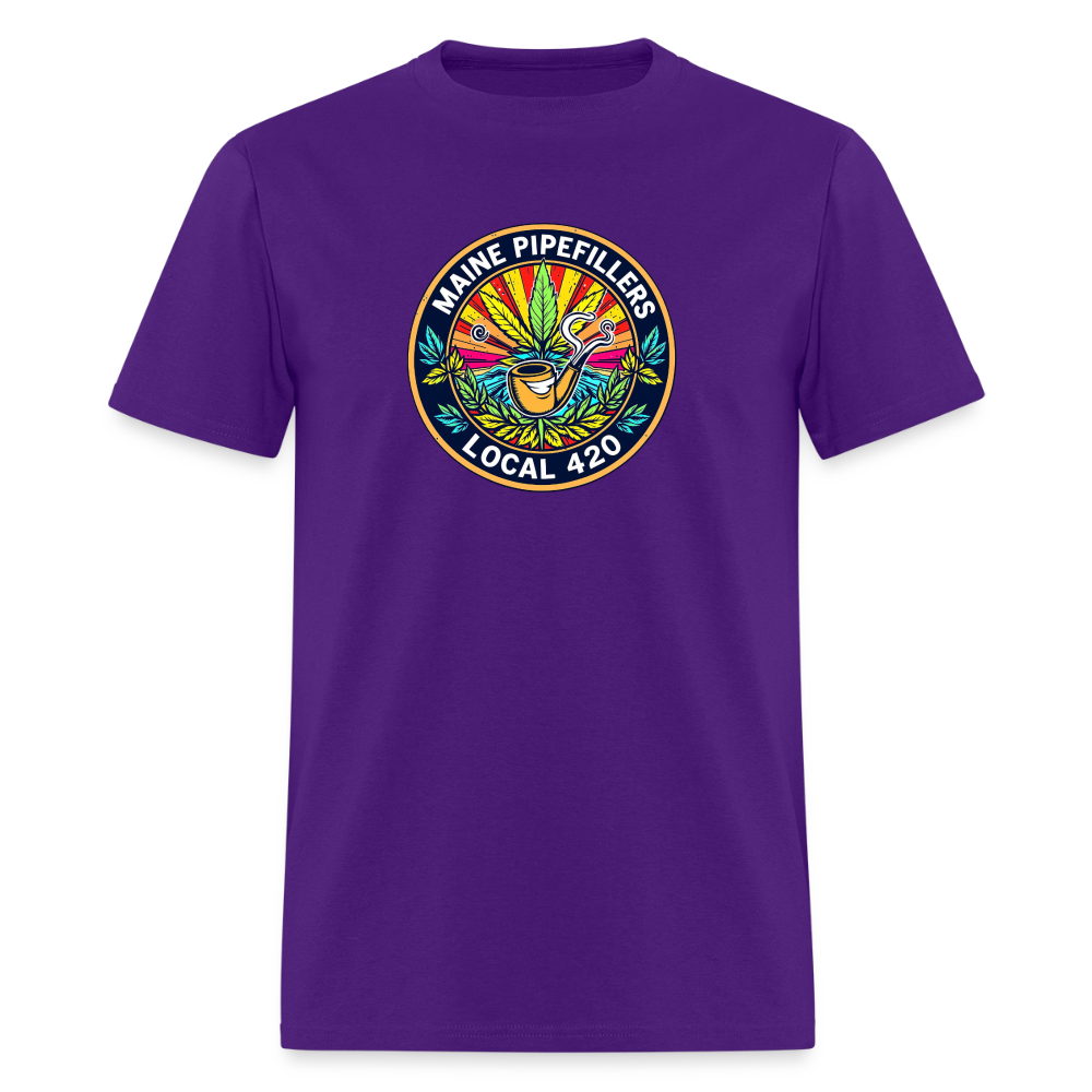 MAINE PIPEFILLERS LOCAL 420 2 EMBLEM Men's T-Shirt - purple
