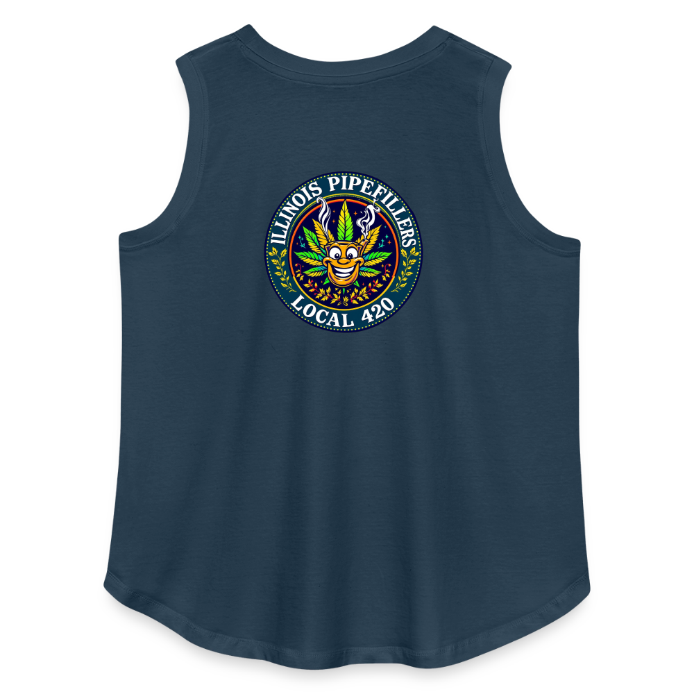 ILLINOIS PIPEFILLERS LOCAL 420 F/B DESIGN Women's Curvy Relaxed Tank Top - denim