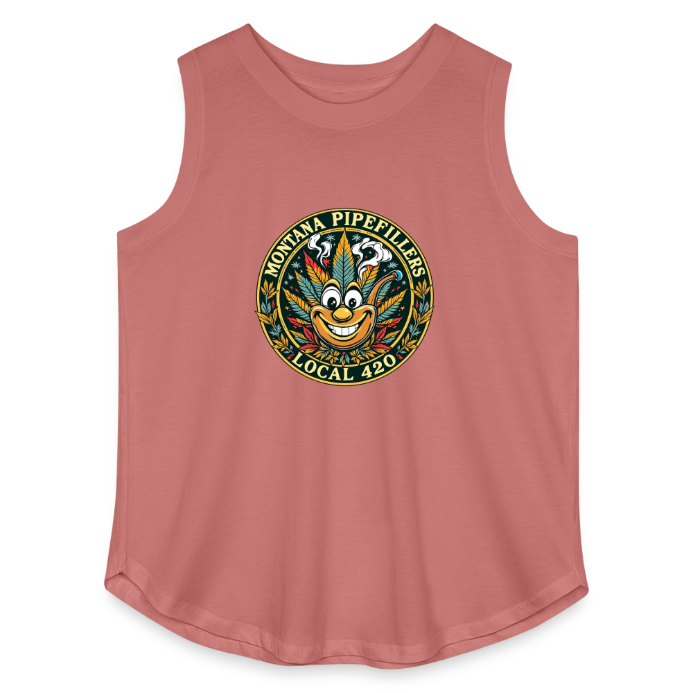 MONTANA PIPEFILLERS LOCAL 420 F/B DESIGN Women's Curvy Relaxed Tank Top - mauve