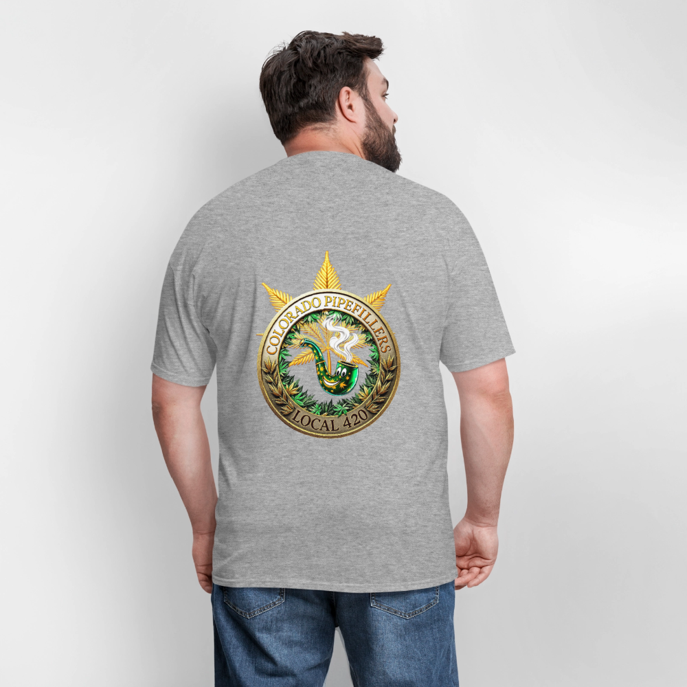 COLORADO PIPEFILLERS LOCAL 420 F/B EMBLEMS Men's T-Shirt - heather gray
