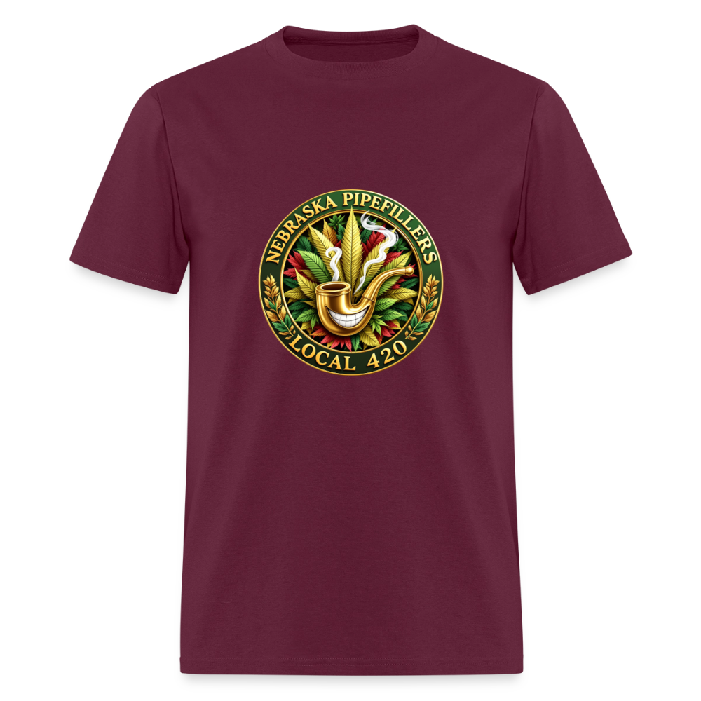 NEBRASKA PIPEFILLERS LOCAL 420 Men's T-Shirt - burgundy