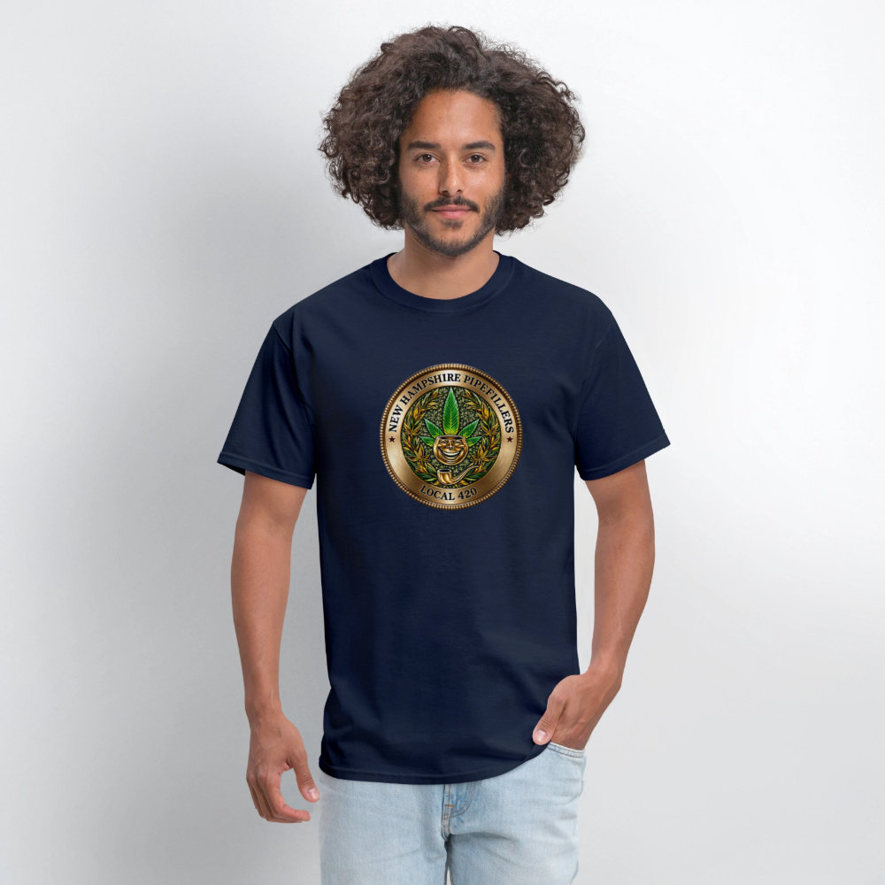 NEW HAMPSHIRE PIPEFILLERS UNION LOCAL 420 Men's T-Shirt - navy