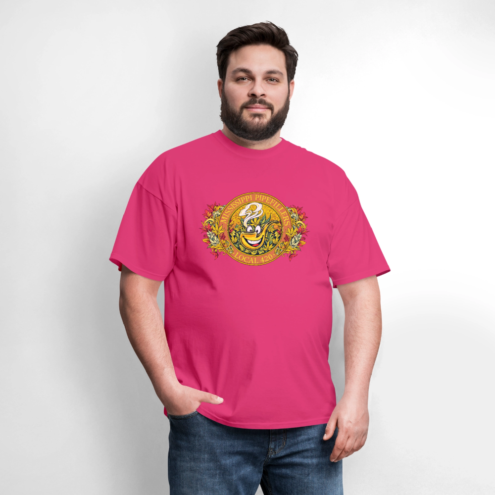 MISSISSIPPI PIPEFILLERS LOCAL 420 F/B DESIGNS Men's T-Shirt - fuchsia