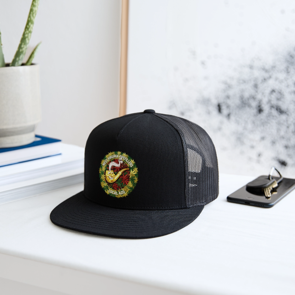 WEST VIRGINIA PIPIEFILLERS LOCAL 420 Trucker Hat - black/black