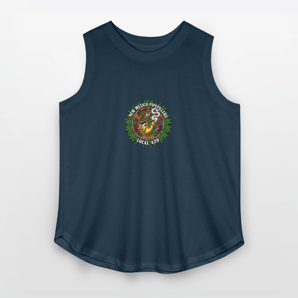 NEW MEXICO PIPEFILLERS LOCAL 420 Women's Curvy Relaxed Tank Top - denim