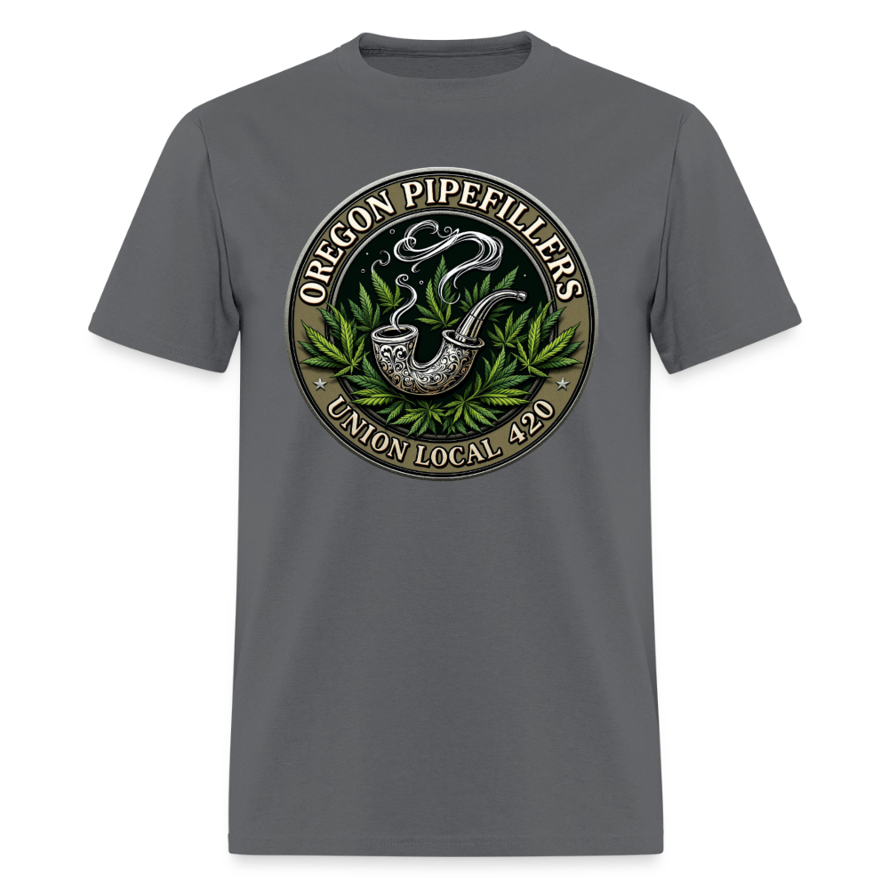 OREGON PIPEFILLERS LOCAL 420 2 EMBLEM Men's T-Shirt - charcoal