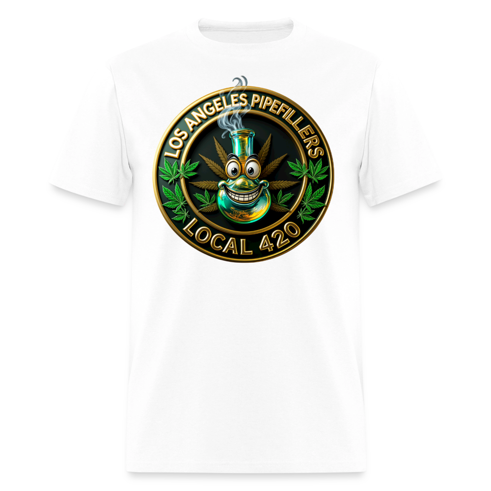 LOS ANGELES PIPEFILLERS LOCAL 420 F/B DESIGNS Men's T-Shirt - white
