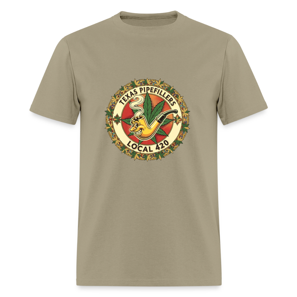 TEXAS PIPEFILLERS LOCAL 420 Men's T-Shirt - khaki