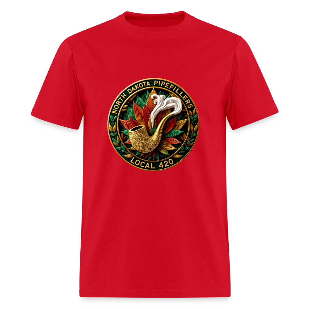 NORTH DAKOTA PIPEFILLERS LOCAL 420 Men's Tee shirt - red