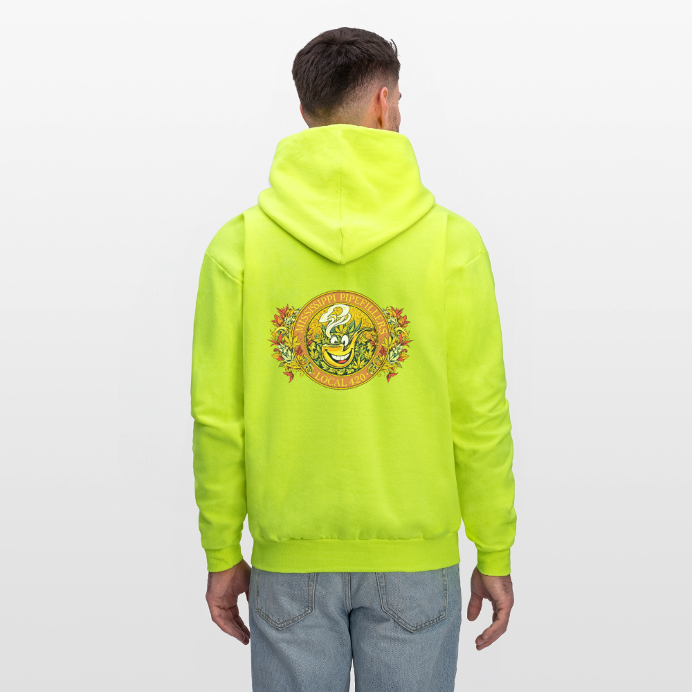 MISSISSIPPI PIPEFILLERS LOCAL 420 F/B DESIGNS Men's Hoodie - safety green