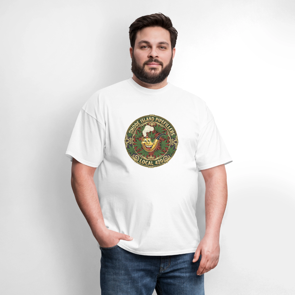 TEXAS PIPEFILLERS LOCAL 420 Men's T-Shirt - white