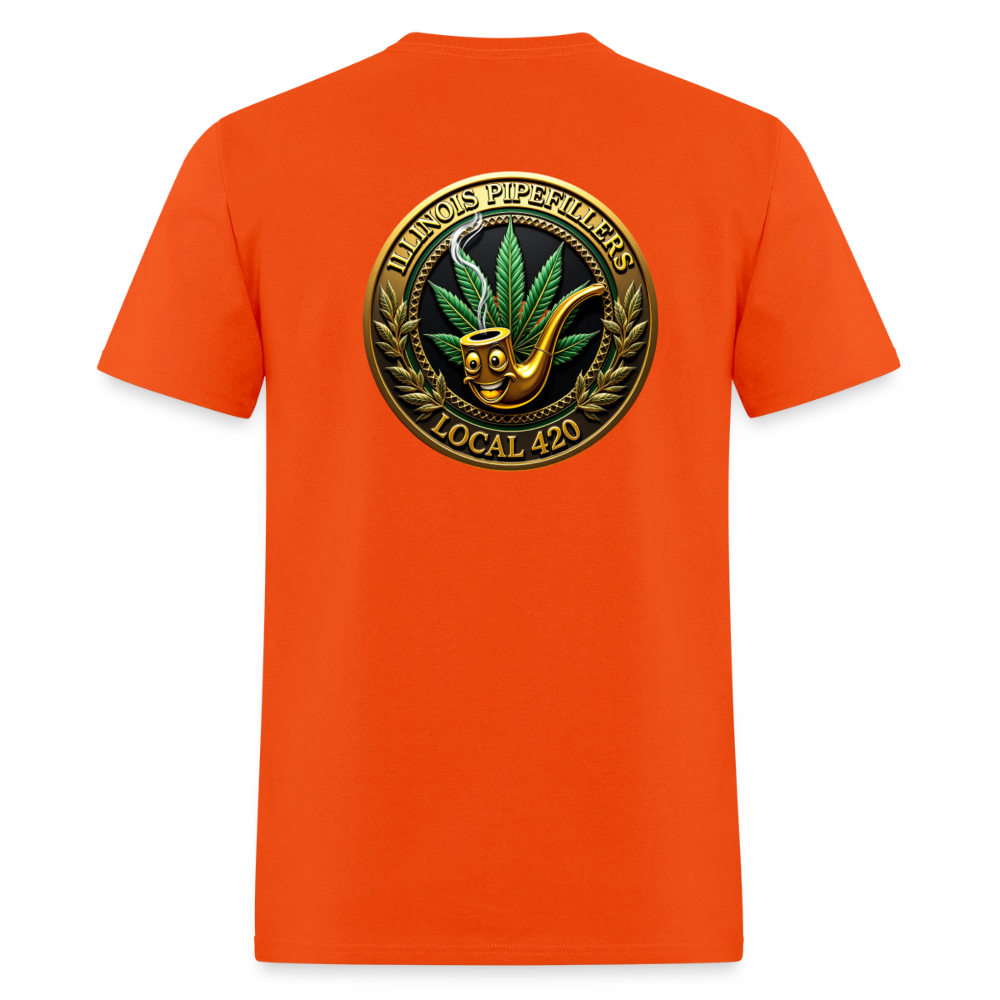 ILLINOIS PIPEFILLERS LOCAL 420 F/B EMBLEMS Men's T-Shirt - orange