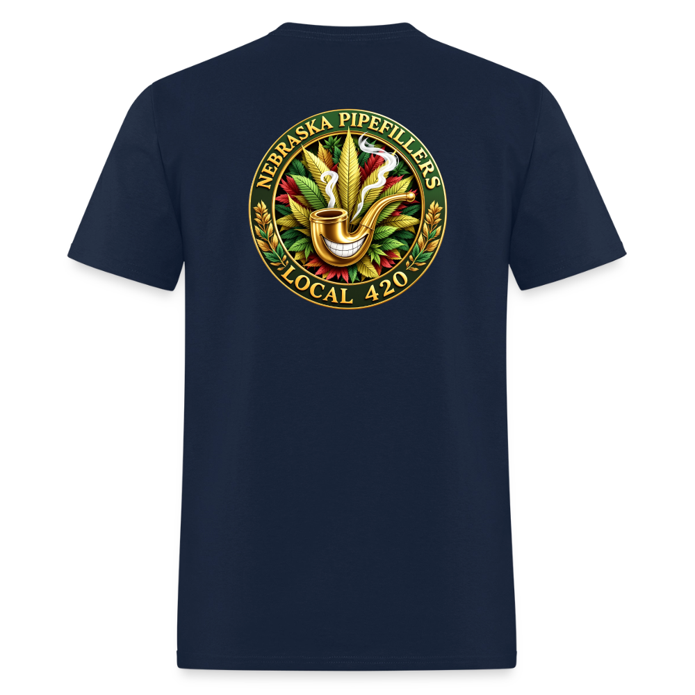 NEBRASKA PIPEFILLERS LOCAL 420 F/B DESIGNS Men's T-Shirt - navy