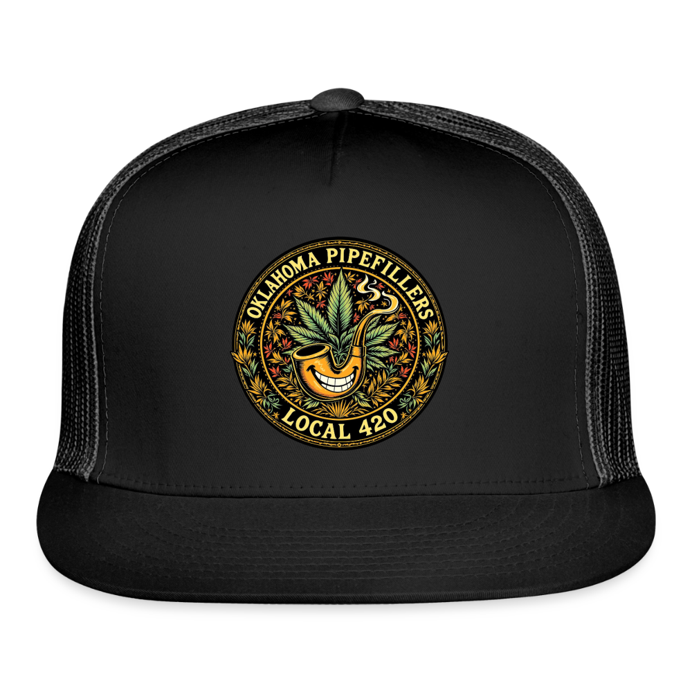 OKLAHOMA PIPEFILLERS LOCAL 420 Trucker Hat - black/black
