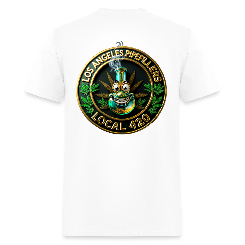 LOS ANGELES PIPEFILLERS LOCAL 420 F/B DESIGNS Men's T-Shirt - white