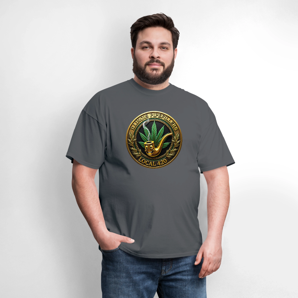 ILLINOIS PIPEFILLERS LOCAL 420 Men's T-Shirt | - charcoal