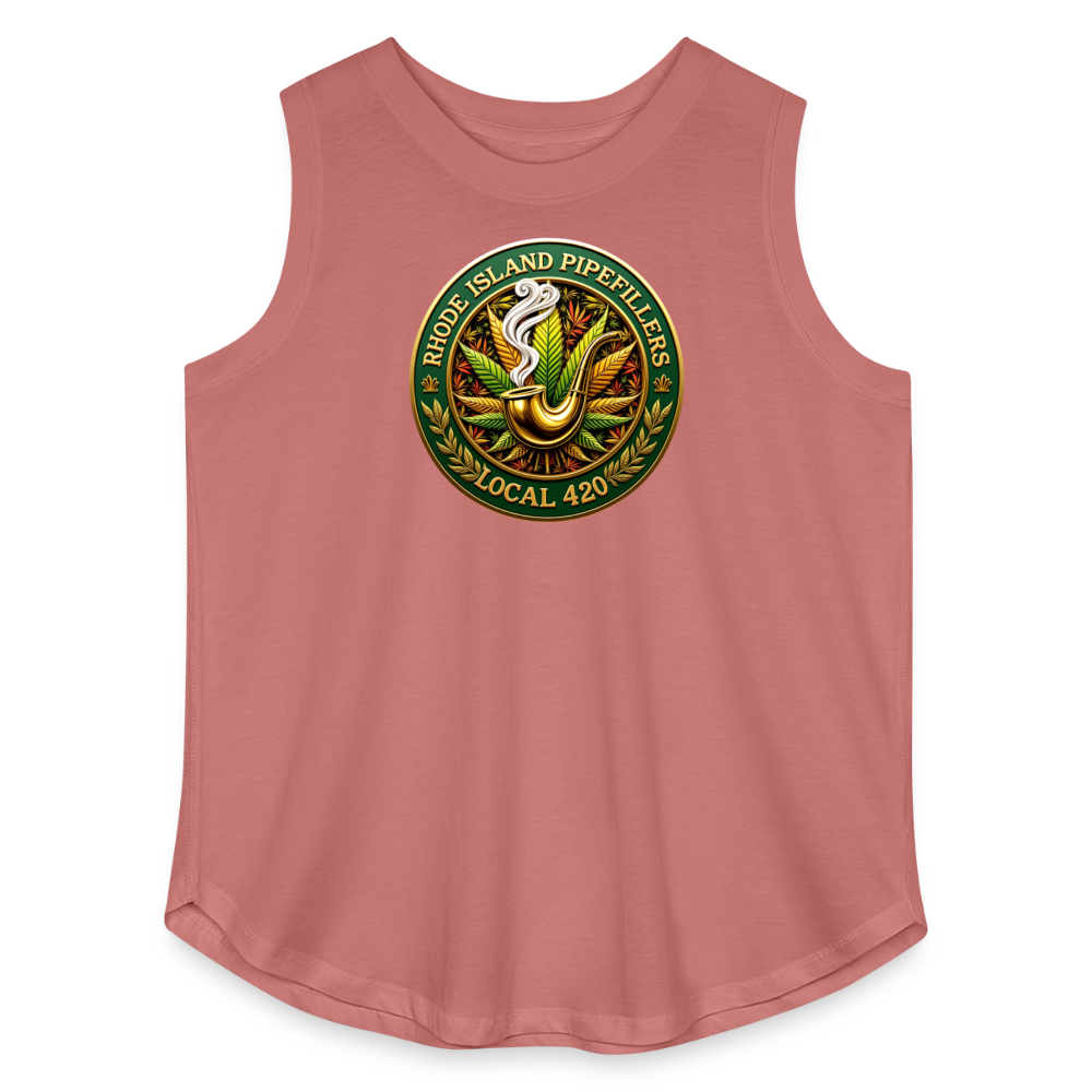 RHODE ISLAND PIPEFILLERS LOCAL 420 F/B DESIGNS Women's Curvy Relaxed Tank Top - mauve
