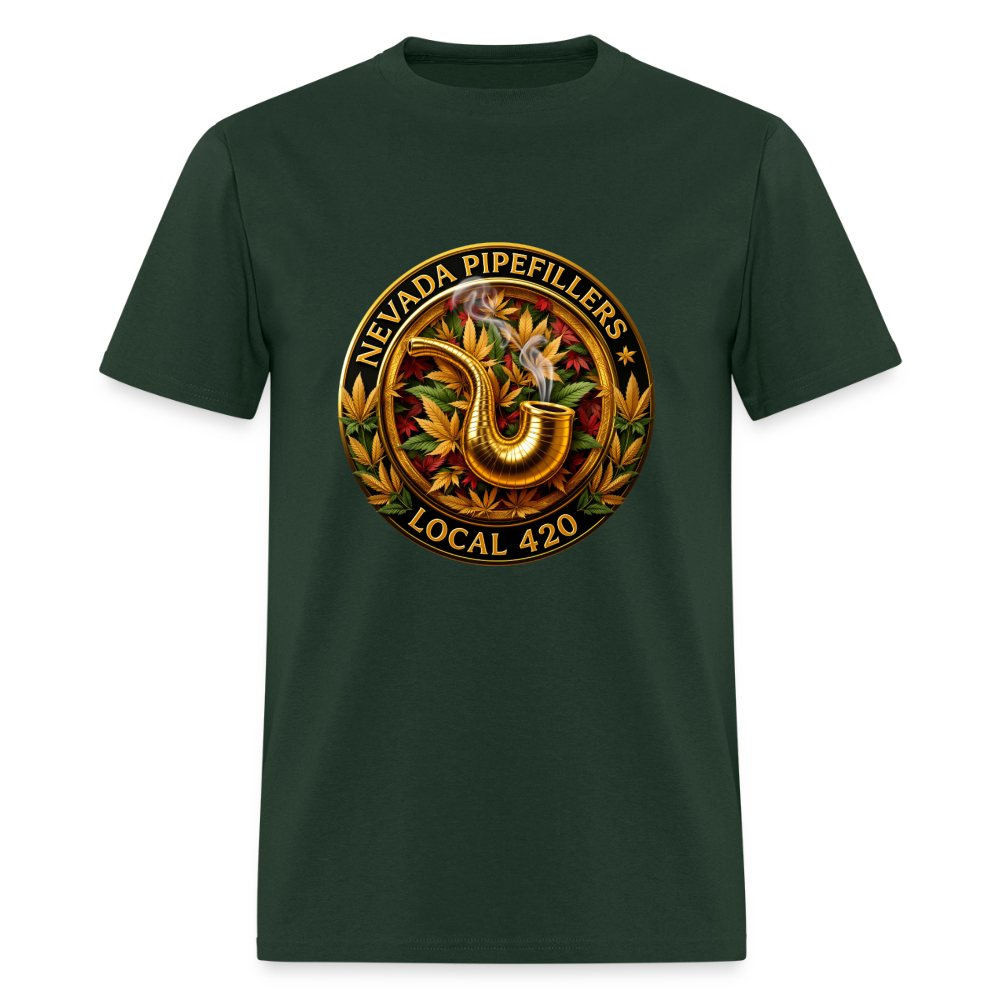 NEVADA PIPEFILLERS LOCAL 420  Men's T-Shirt - forest green