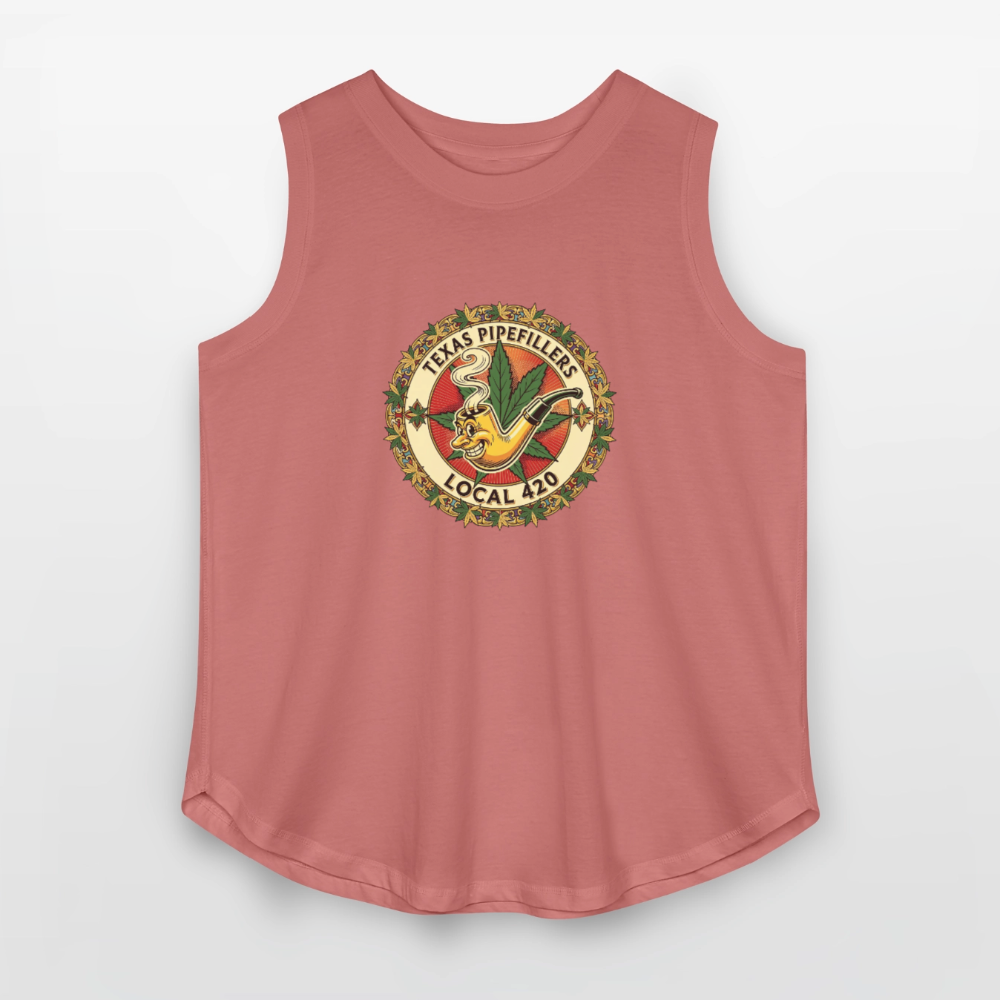 TEXAS PIPEFILLERS LOCAL 420 Women's Curvy Relaxed Tank Top - mauve