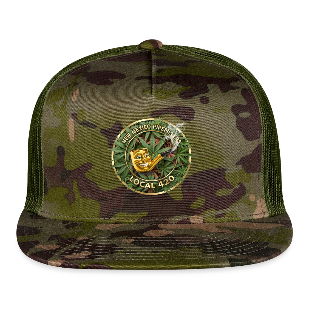 NEW MEXICO PIPEFILLERS LOCAL 420 CAMO Trucker Hat - MultiCam\green