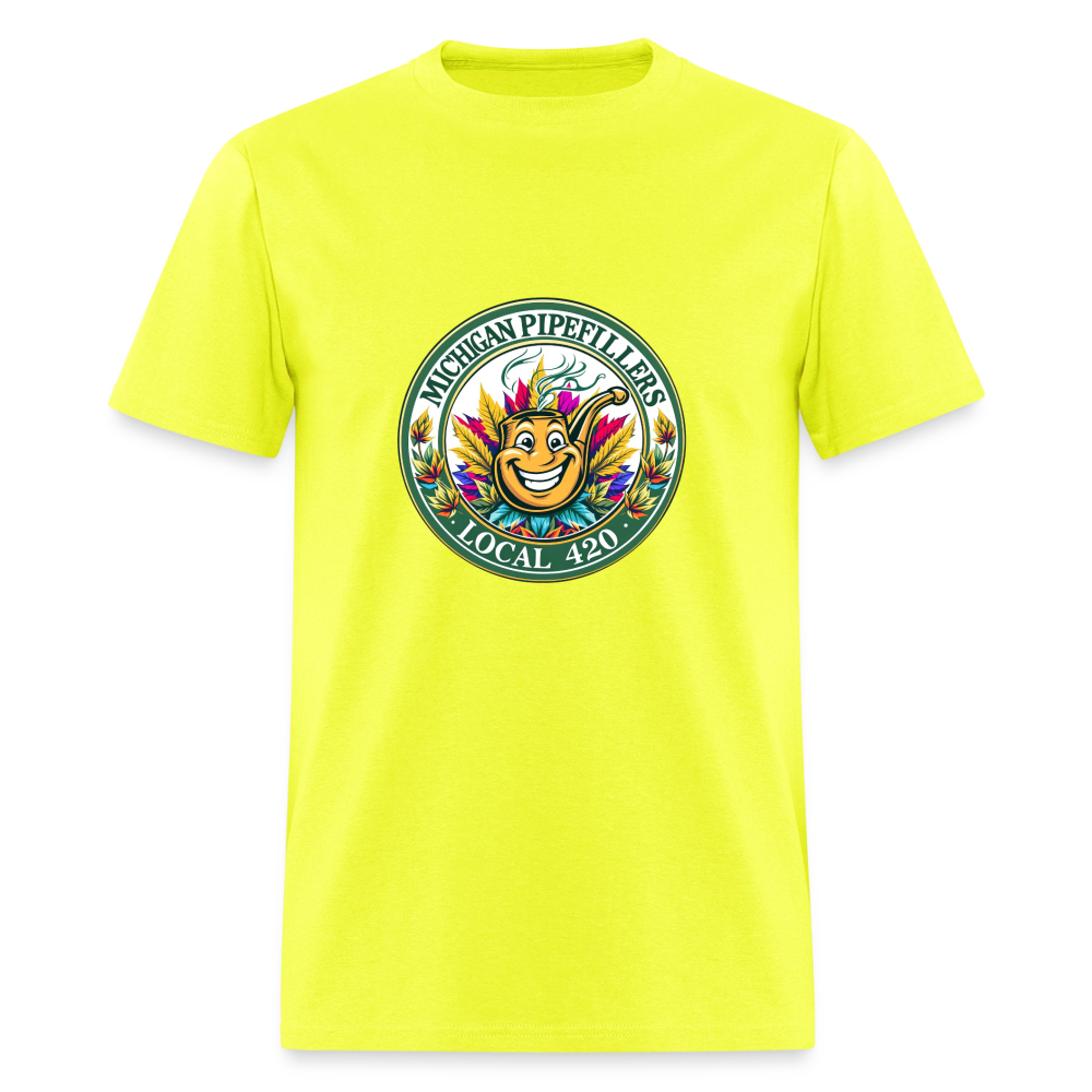 MICHIGAN PIPEFILLERS LOCAL 420 Men's T-Shirt - safety green