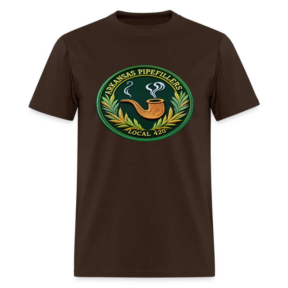 ARKANSAS PIPEFILLERS LOCAL 420 Men's T-Shirt - brown