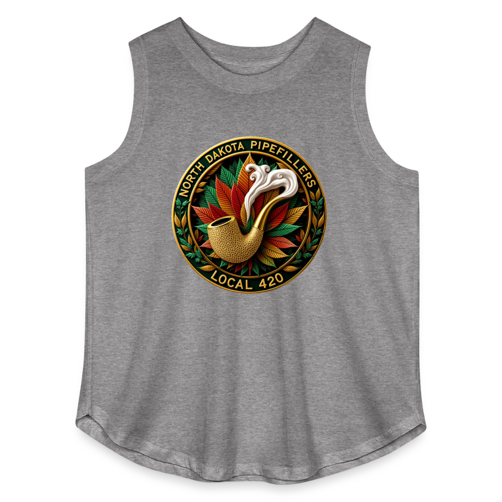 NORTH DAKOTA PIPEFILLERS LOCAL 420 Women's Curvy Relaxed Tank Top - granite heather 