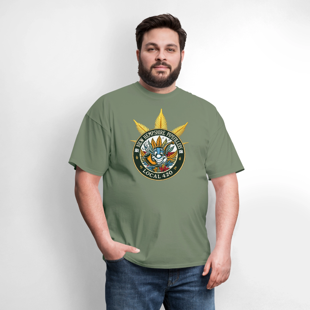 NEW HEMPshire PIPEFILLERS LOCAL 420 F/B DESIGN Men's T-Shirt - military green