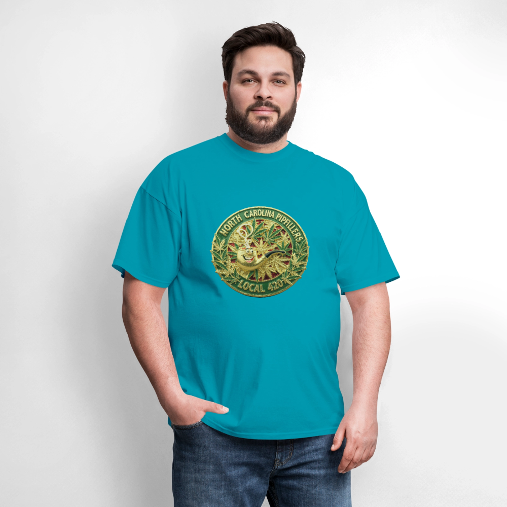 NORTH CAROLINA  PIPEFILLERS LOCAL 420 Men's T-Shirt - turquoise