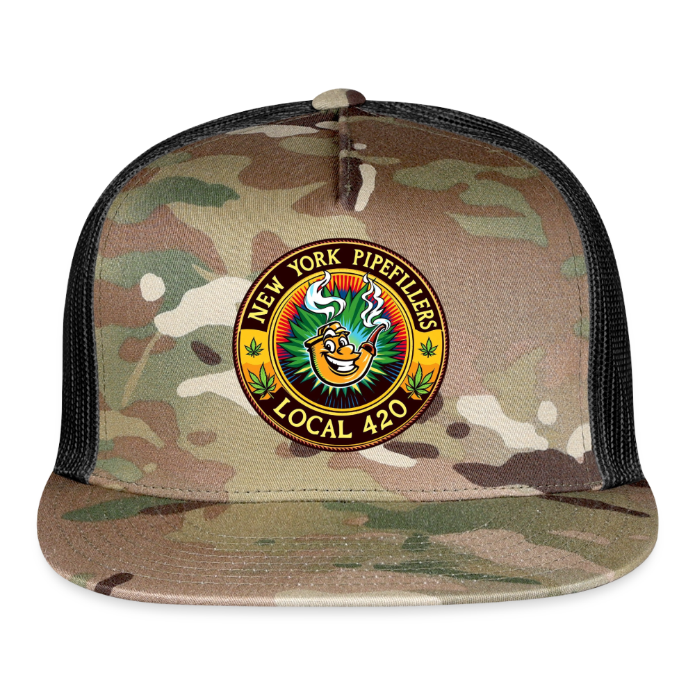 NEW YORK PIPEFILLERS LOCAL 420 CAMO Trucker Hat - MultiCam\black