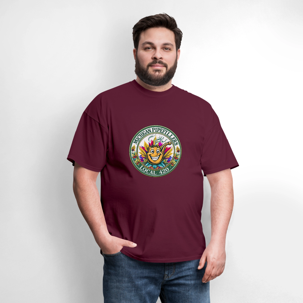 MICHIGAN PIPEFILLERS LOCAL 420 Men's T-Shirt - burgundy