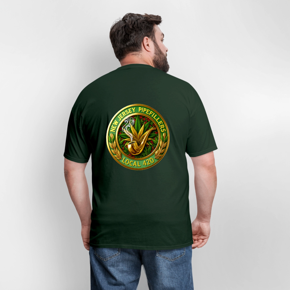 NEW JERSEY PIPEFILLERS LOCAL 420 F/B DESIGN Men's T-Shirt - forest green