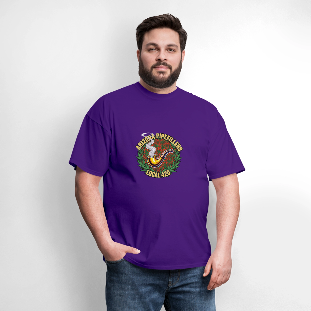 ARIZONA PIPEFILLERS LOCAL 420  F/B DESIGN Men's T-Shirt - purple