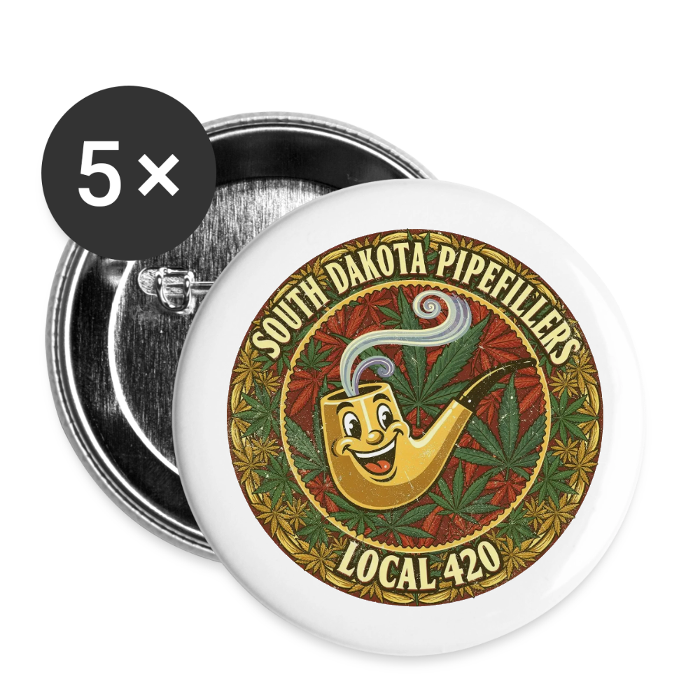 SOUTH DAKOTA PIPEFILLERS LOCAL 420 Union Buttons small 1'' (5-pack) - white