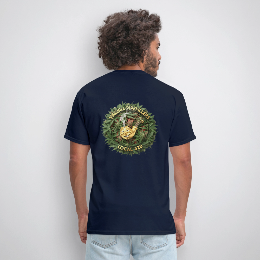 VIRGINIA PIPEFILLERS LOCAL 420 F/B DESIGN Men's T-Shirt - navy