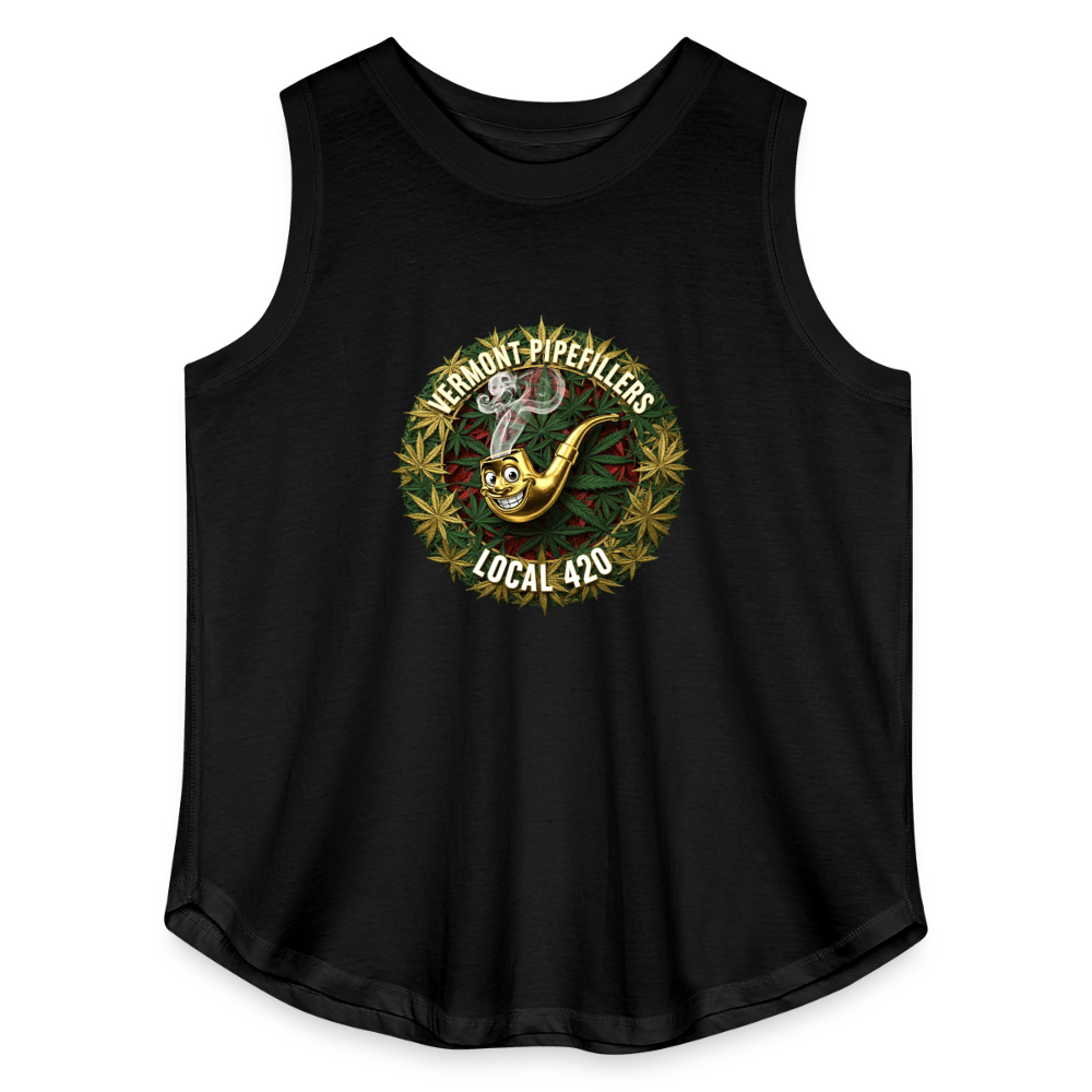 VERMONT PIPEFILLERS LOCAL 420  F/B DESIGN Women's Curvy Relaxed Tank Top - black